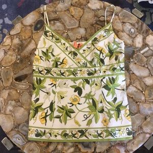 Ann Taylor botanical print cotton camisole.